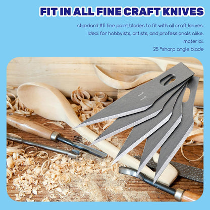 10Pcs Silver Exacto Knife Bulk Set, Stainless Steel Precision Hobby Knifes with Non-slip Handle and Protective Covers for Pumpkin Carving Scrapbooking, Model Buliding, Trimming, Cutting