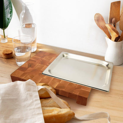 Wooden Cutting Board for Kitchen - End Grain Cutting Board [1.5 in Thick] – Premium Butcher Block Chopping Board – 16 x 12 In Oak Wood Cutting Wooden Board