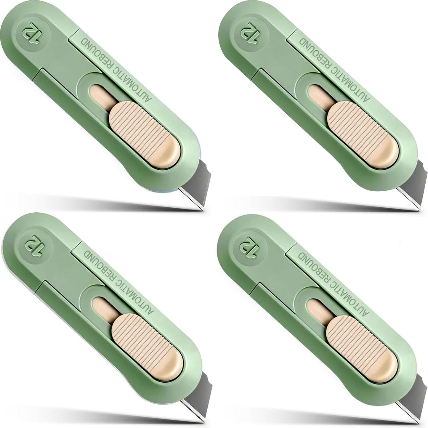 Box Cutter,Retractable Box Opener, Package Opener, Easy Slide Retractable Cute envelope opener for opening daily express boxes, envelopes, packages, paper tapes and more (4 Pcs Box Cutter)