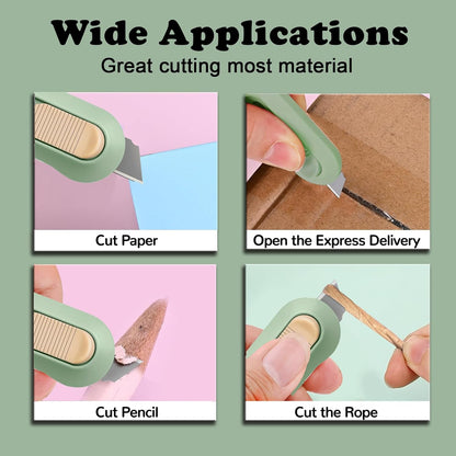 Box Cutter,Retractable Box Opener, Package Opener, Easy Slide Retractable Cute envelope opener for opening daily express boxes, envelopes, packages, paper tapes and more (4 Pcs Box Cutter)