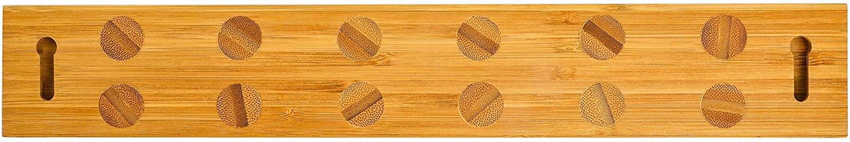 Heavy Duty 15" Bamboo Knife Magnetic Strip With 6 Dual-Magnet Zones | Wall Mounted Magnetic Knife Holder Holds 6 Knife & Tool | Wooden Magnetic Knife Rack- Mounting Hardware Included