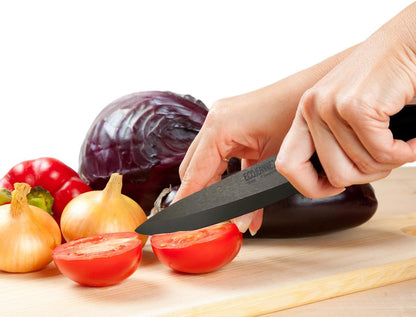 CKS001 2-Piece Set: Premium Coffee Color Ceramic Knives - 6 Inch Chef's Knife & 4 Inch Paring Knife with Protective Covers