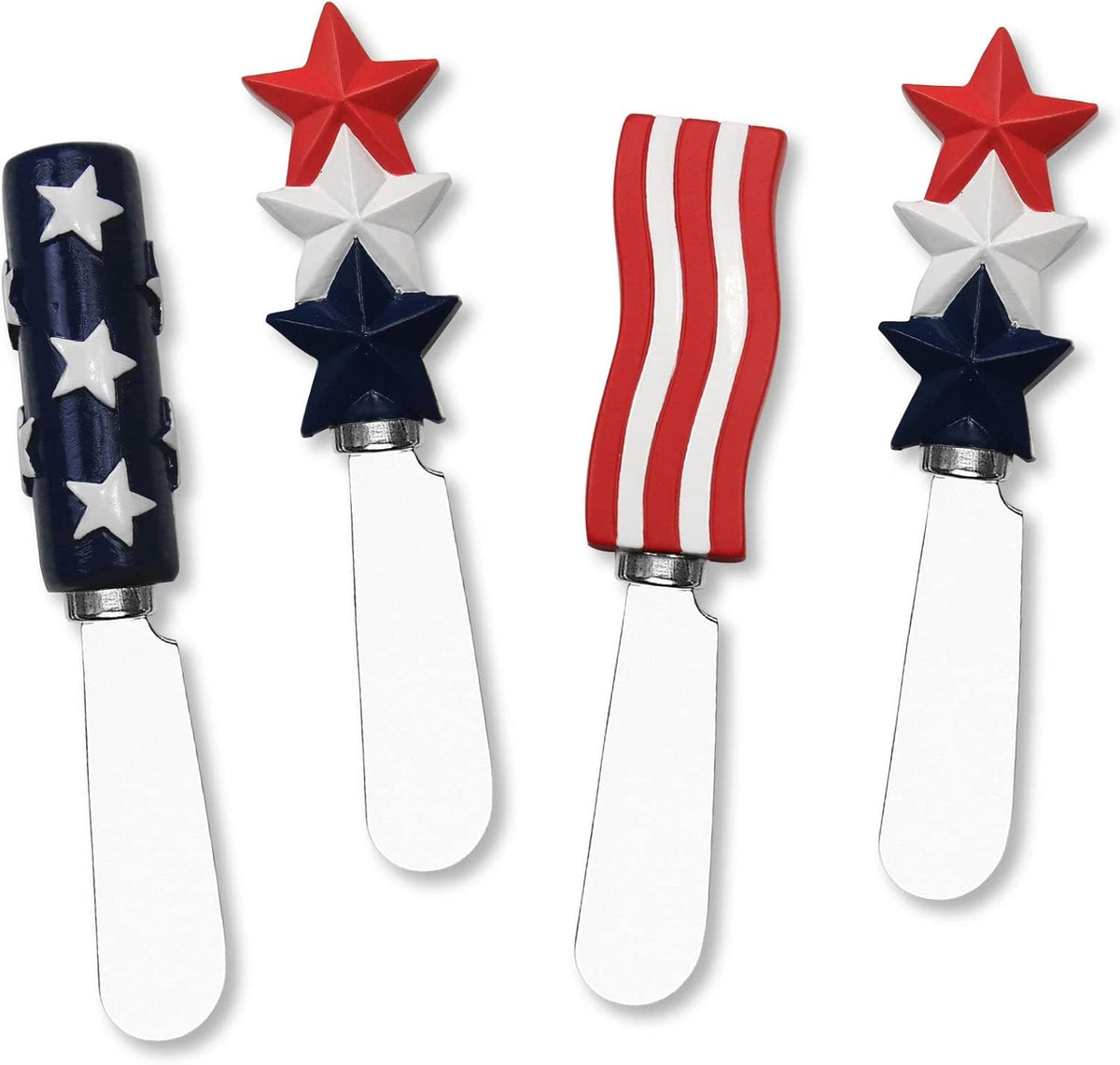 Jelly Bear Cheese Spreaders, Hand-Painted Resin Handles with Stainless Steel Blades for Spreading Cream Cheese, Butter, Jam, or Sandwich, Set of 4