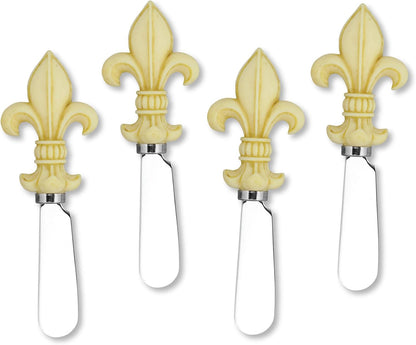 Jelly Bear Cheese Spreaders, Hand-Painted Resin Handles with Stainless Steel Blades for Spreading Cream Cheese, Butter, Jam, or Sandwich, Set of 4