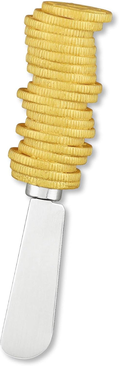 Jelly Bear Cheese Spreaders, Hand-Painted Resin Handles with Stainless Steel Blades for Spreading Cream Cheese, Butter, Jam, or Sandwich, Set of 4