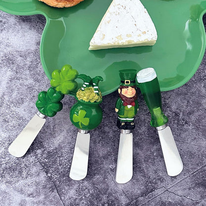 Jelly Bear Cheese Spreaders, Hand-Painted Resin Handles with Stainless Steel Blades for Spreading Cream Cheese, Butter, Jam, or Sandwich, Set of 4