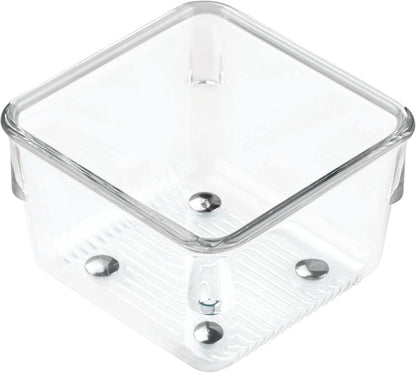 Utensil Holder & Silverware Organizer, Set of 2 | 4" x 12" x 3", Clear, Kitchen Utensils Storage, Countertop Storage