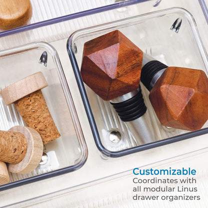 Utensil Holder & Silverware Organizer, Set of 2 | 4" x 12" x 3", Clear, Kitchen Utensils Storage, Countertop Storage