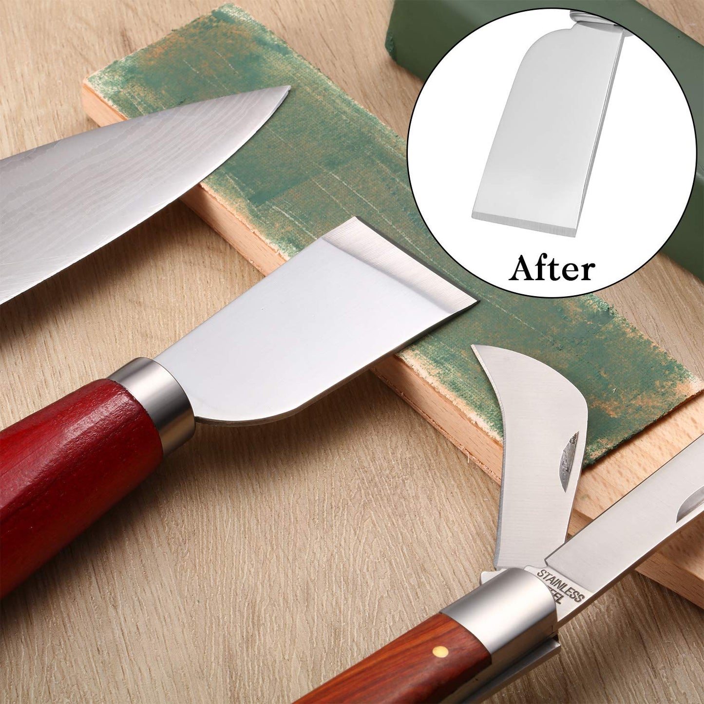 300g/ 9.8 Oz Metal Polishing Compound Fine Green and White Buffing Compound Bars Leather Strop Sharpening Stropping Compounds for Knife Sharpening(2 Pack, Total 9.8 Oz)