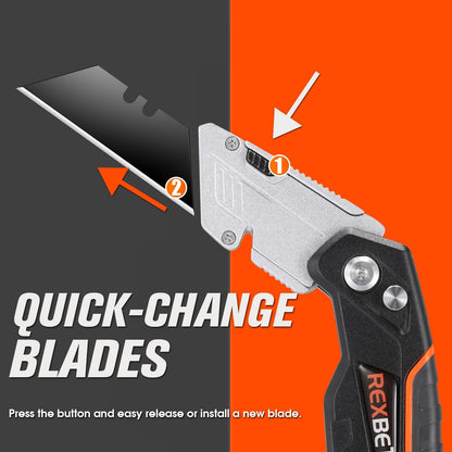 Box Cutter, Utility Knife with Blade Storage, 18 Blades