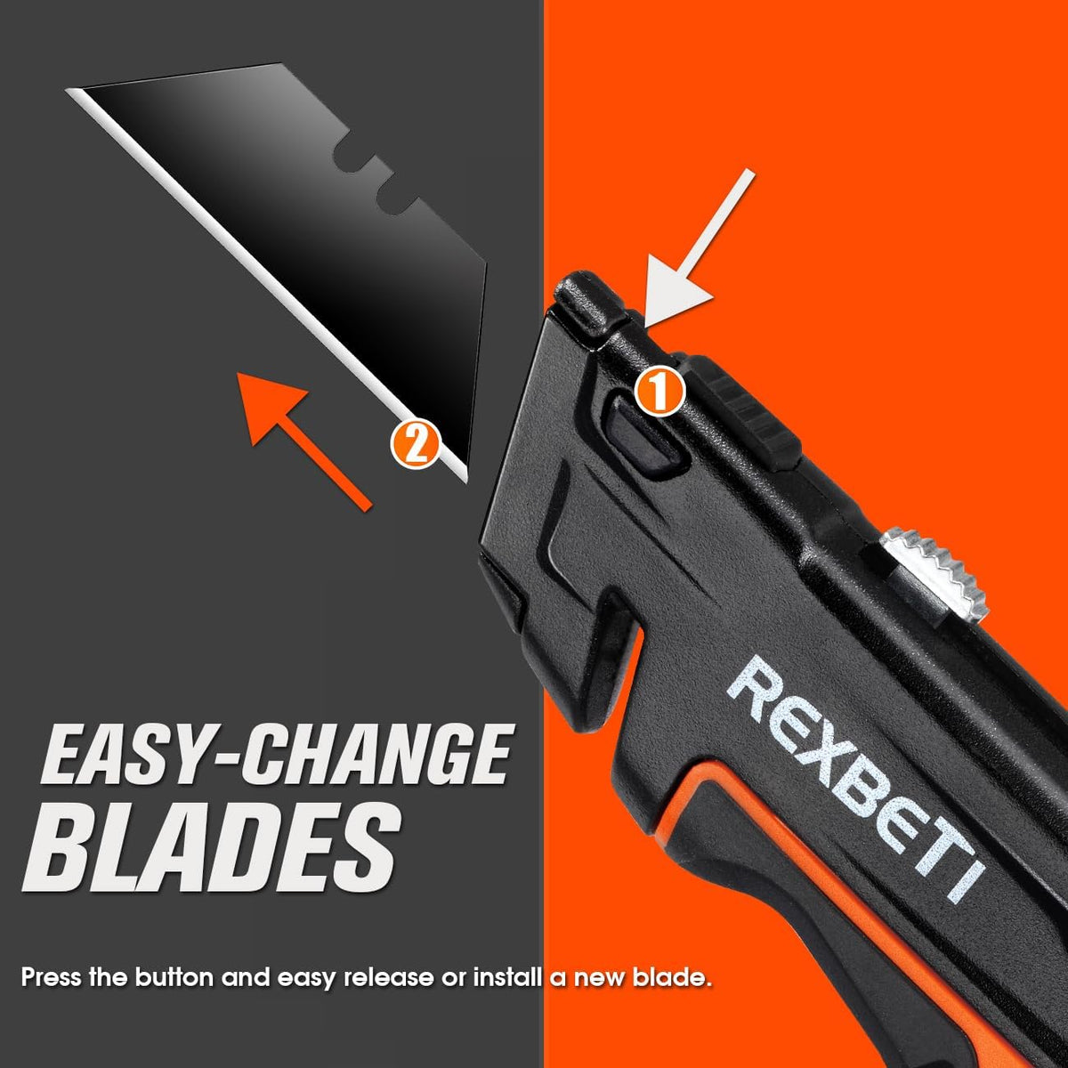 Box Cutter, Utility Knife with Blade Storage, 18 Blades