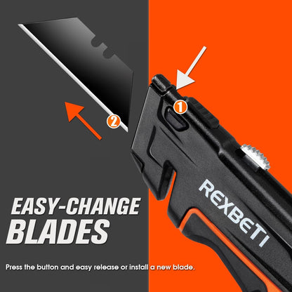 Box Cutter, Utility Knife with Blade Storage, 18 Blades