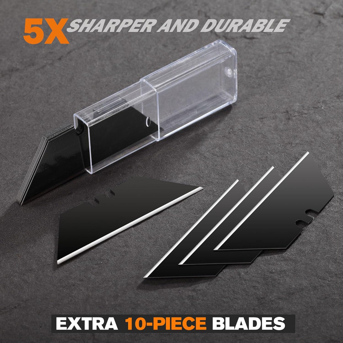 Box Cutter, Utility Knife with Blade Storage, 18 Blades