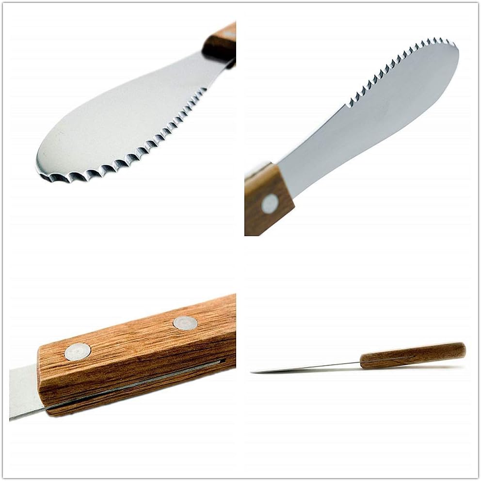 Stainless Steel Butter Spreader Butter Knife Spreader with Wood Handle for Butter, Cheese, Cream, Sandwich, and Condiment Serving (4 Pack)