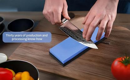 Knife Sharpening Stone Whetstone 1000 Grit Knife Sharpener Enough for Daily Sharpening Stone With 2 Non-Slip Rubber Bases,Safety and Easy to Use For Beginners