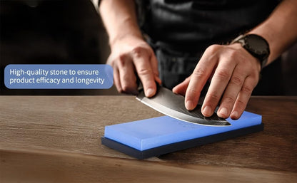 Knife Sharpening Stone Whetstone 1000 Grit Knife Sharpener Enough for Daily Sharpening Stone With 2 Non-Slip Rubber Bases,Safety and Easy to Use For Beginners