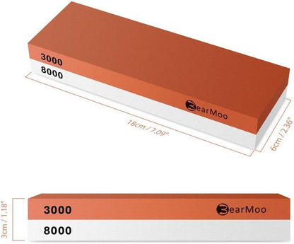 Sharpening Stone Whetstone Knife Sharpener Stone, Chefic 3000/8000 Grit Knife Sharpening Kit Wet Stone with Flattening Stone, Angle Guide, Non Slip Bamboo Base for kitchen, pocket knife sharpener