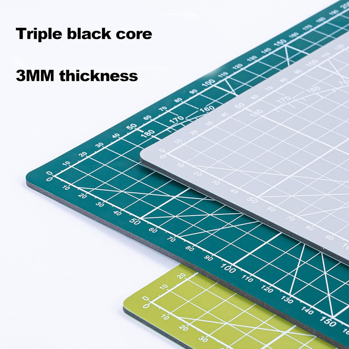 A5 Cutting Mat, Self Healing Sewing Mat, Craft Mat Double Sided 3-Ply Craft Cutting Board for Sewing Crafts Leather Fabric Scrapbooking Project Art Supplies, 8.6“ x 5.9”, Black