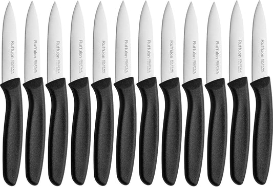 Paring Knife Fruit Knife Set (12 Pieces), Ultra Sharp Stainless Steel Vegetable and Fruit Knife with PP Plastic Ergonomic Handle for Cutting Fruits and Vegetables.