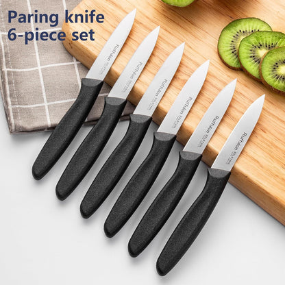 Paring Knife Fruit Knife Set (12 Pieces), Ultra Sharp Stainless Steel Vegetable and Fruit Knife with PP Plastic Ergonomic Handle for Cutting Fruits and Vegetables.
