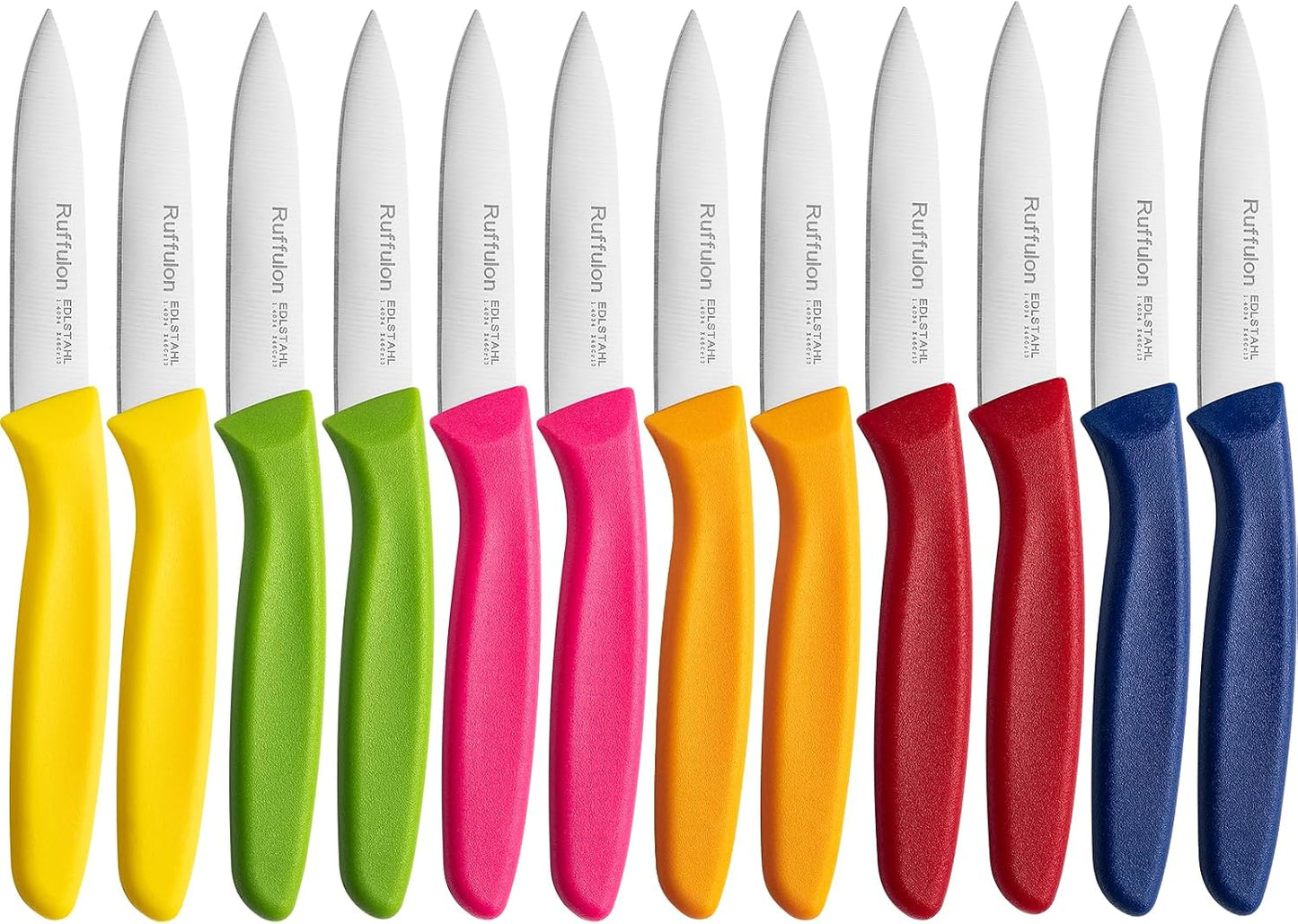 Paring Knife Fruit Knife Set (12 Pieces), Ultra Sharp Stainless Steel Vegetable and Fruit Knife with PP Plastic Ergonomic Handle for Cutting Fruits and Vegetables.