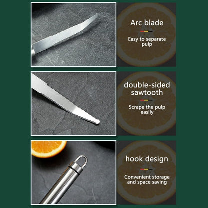 Stainless Steel Grapefruit Cutter - Serrated Curved Blades for Orange, Pomelo, Citrus Fruits Peeling and Flesh Separation with Non-Slip Handle