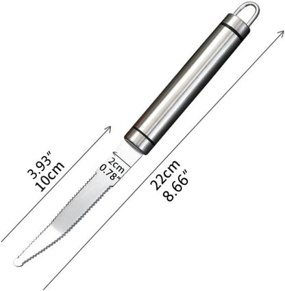 Stainless Steel Grapefruit Cutter - Serrated Curved Blades for Orange, Pomelo, Citrus Fruits Peeling and Flesh Separation with Non-Slip Handle