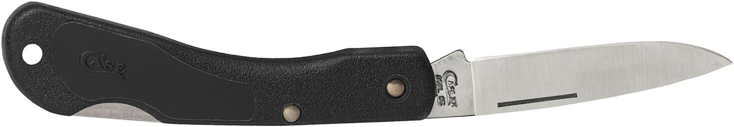 Case Cutlery 00253 Lightweight Mini Blackhorn Pocket Knife with Stainless Steel Blade, Black Synthetic
