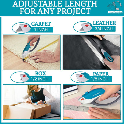 Box Cutter Retractable Utility Knife - Heavy Duty Box Cutter Knife Cardboard Cutter - Box Opener Razor Blades Utility Knife - Box Knife Carpet Cutter with 5 Sharp Blades