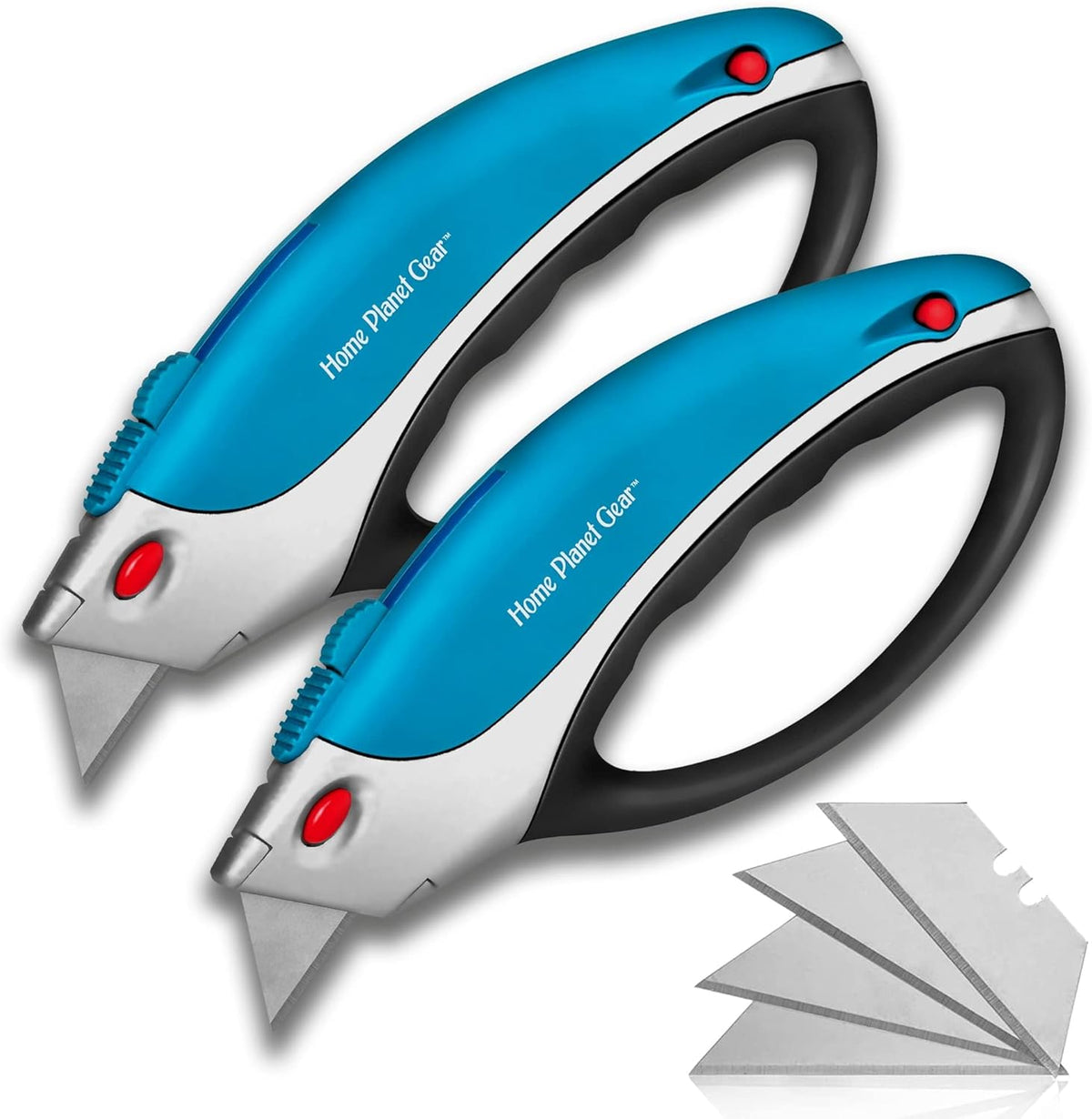 Box Cutter Retractable Utility Knife - Heavy Duty Box Cutter Knife Cardboard Cutter - Box Opener Razor Blades Utility Knife - Box Knife Carpet Cutter with 5 Sharp Blades