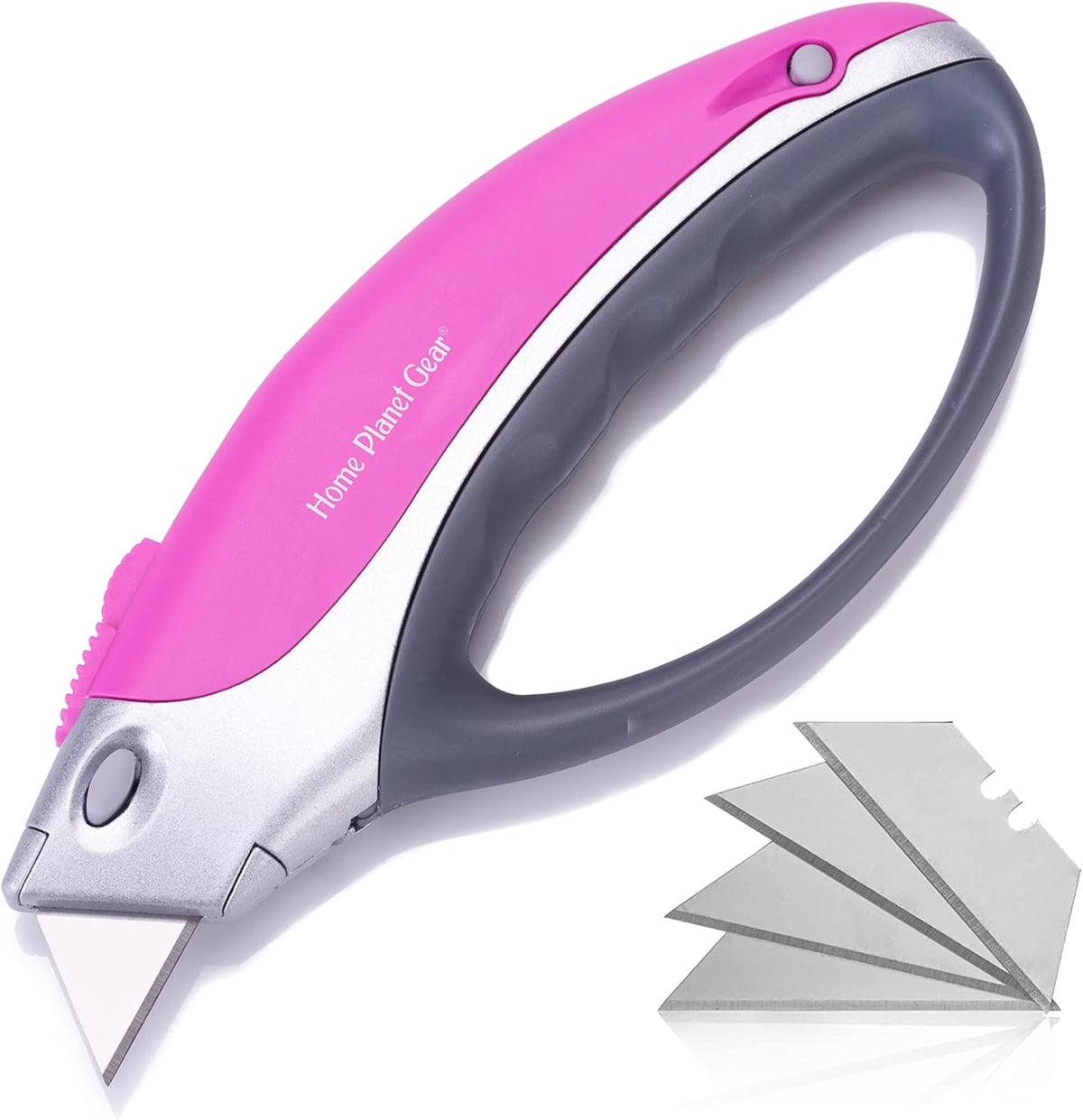 Box Cutter Retractable Utility Knife - Heavy Duty Box Cutter Knife Cardboard Cutter - Box Opener Razor Blades Utility Knife - Box Knife Carpet Cutter with 5 Sharp Blades