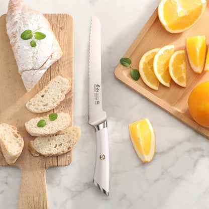 Cangshan ELBERT Series German Steel Forged 8" Offset Bread Knife (Black)