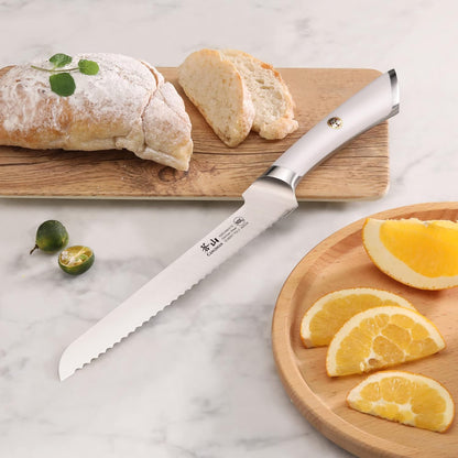 Cangshan ELBERT Series German Steel Forged 8" Offset Bread Knife (Black)