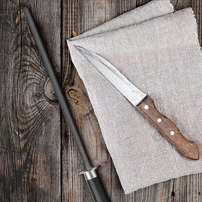 honing steel knife sharpener ，Wooden Handle knife sharpener rod,12 Inch Knife Sharpening Steel Honing Rod（mahogany）