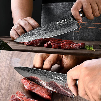 Aisyoko 5-Inch Paring Knife - Japanese VG-10 Super Steel 67-Layer Damascus Blade - Fruit Utility Knife for Carving & Peeling - Luxury Gift Box with Color Wooden Handle - Includes Scabbard