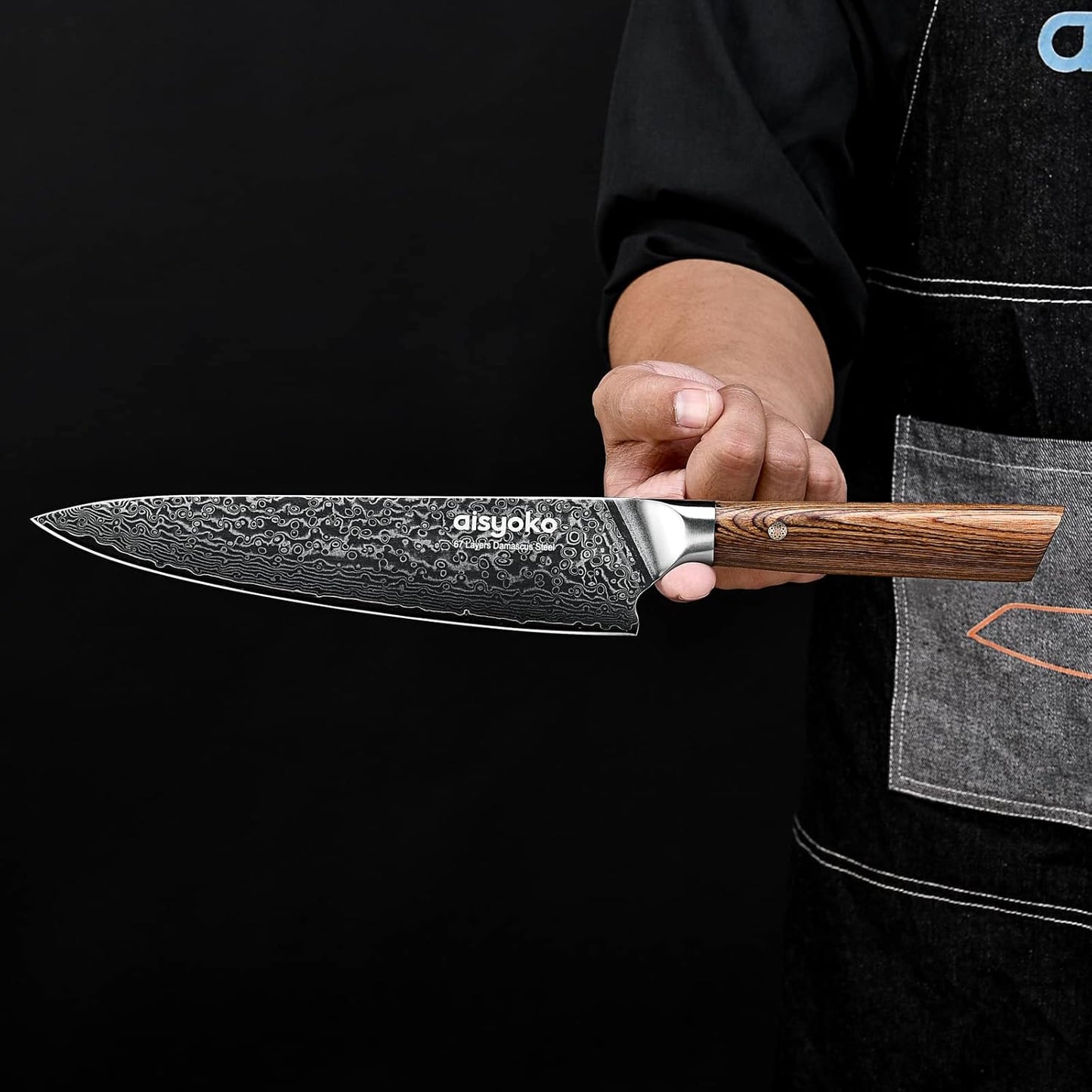 Aisyoko 5-Inch Paring Knife - Japanese VG-10 Super Steel 67-Layer Damascus Blade - Fruit Utility Knife for Carving & Peeling - Luxury Gift Box with Color Wooden Handle - Includes Scabbard