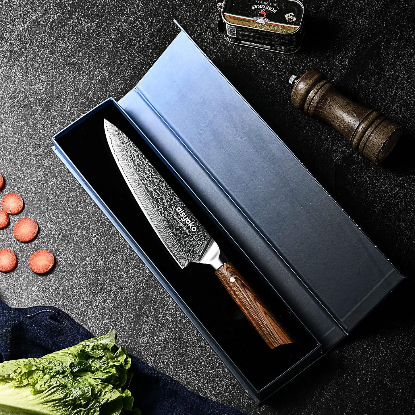 Aisyoko 5-Inch Paring Knife - Japanese VG-10 Super Steel 67-Layer Damascus Blade - Fruit Utility Knife for Carving & Peeling - Luxury Gift Box with Color Wooden Handle - Includes Scabbard