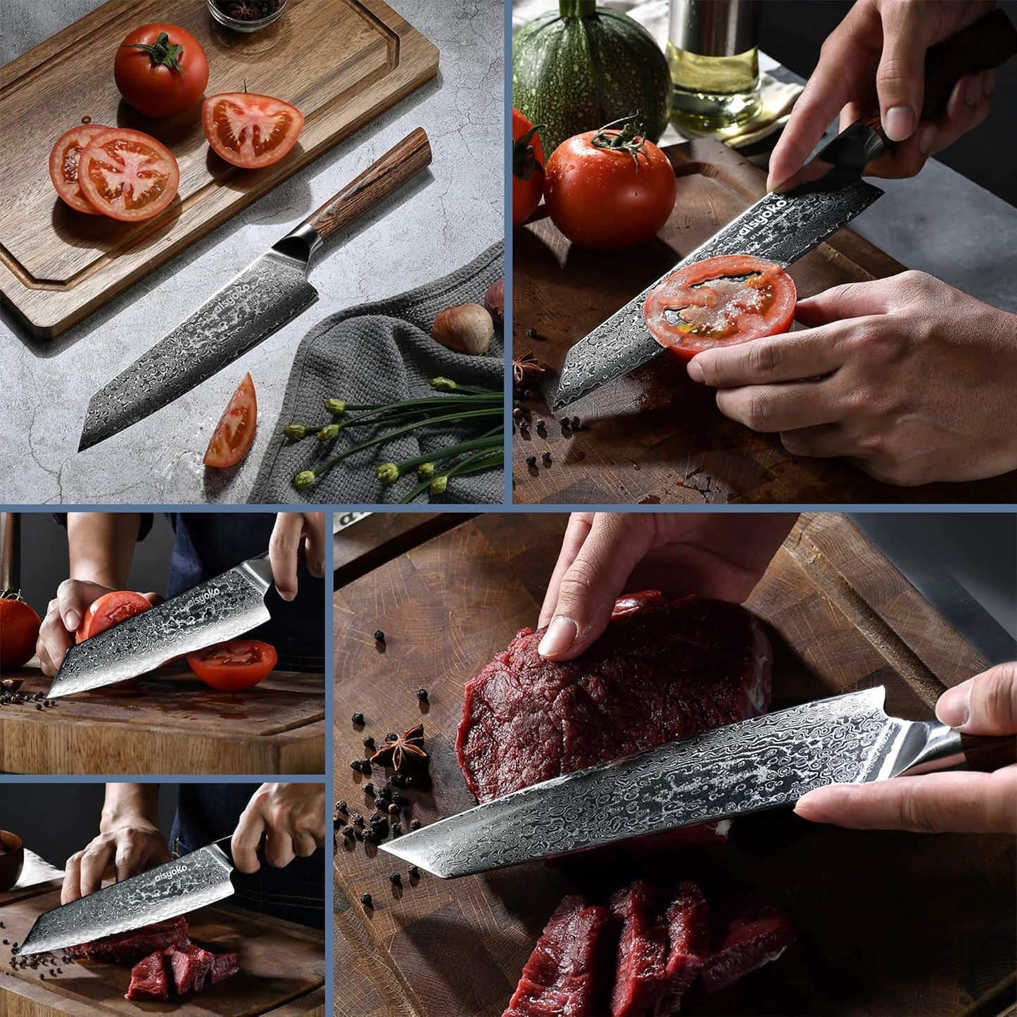 Aisyoko 5-Inch Paring Knife - Japanese VG-10 Super Steel 67-Layer Damascus Blade - Fruit Utility Knife for Carving & Peeling - Luxury Gift Box with Color Wooden Handle - Includes Scabbard