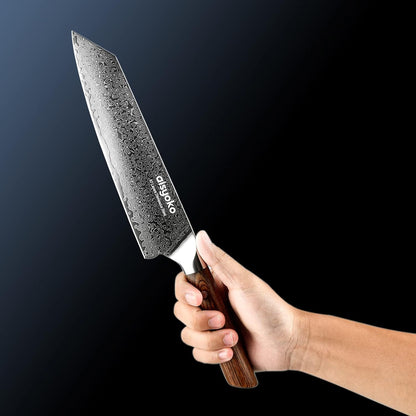 Aisyoko 5-Inch Paring Knife - Japanese VG-10 Super Steel 67-Layer Damascus Blade - Fruit Utility Knife for Carving & Peeling - Luxury Gift Box with Color Wooden Handle - Includes Scabbard