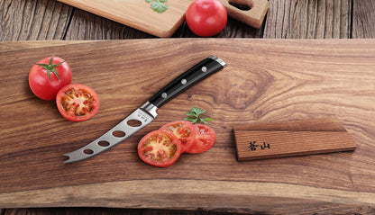 Cangshan TS Series 1020809 Swedish 14C28N Steel Forged 5-Inch Tomato/Cheese Knife and Wood Sheath Set