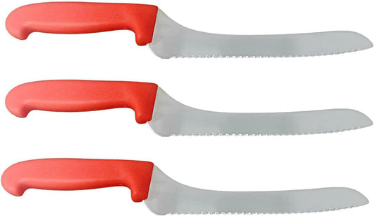 Columbia Cutlery 9 in. Red Offset Bread/Sandwich Knife (3 Pack)