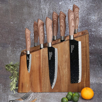 Resafy Magnetic Knife Wooden Block Knife Display Holder Rack Double Side Magnetic Stands with Strong Enhanced Magnets Kinves Strip Magnetic Knife Holder