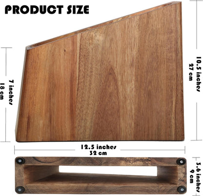 Resafy Magnetic Knife Wooden Block Knife Display Holder Rack Double Side Magnetic Stands with Strong Enhanced Magnets Kinves Strip Magnetic Knife Holder