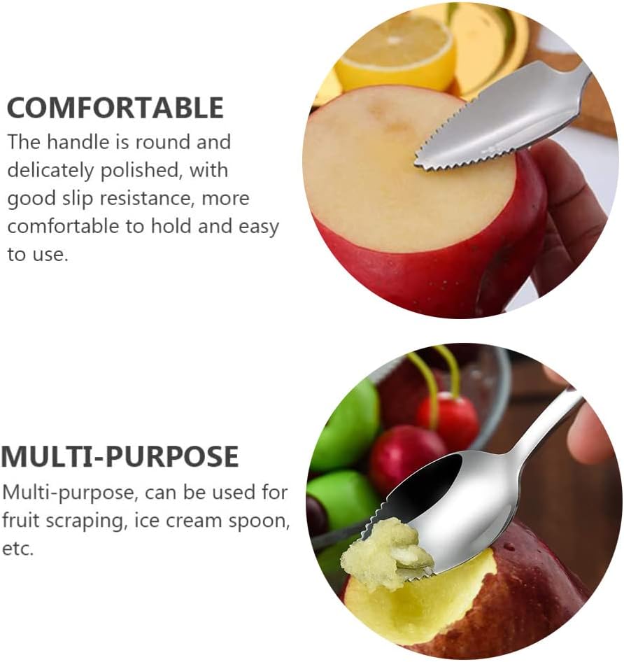 Grapefruit Spoons 5 Pieces Set, 4 Stainless Steel Grapefruit Spoon and 1 Grapefruit Knife with Serrated Edge, Grapefruit Utensil Tool for Kiwi, Dessert, Apple, Citrus