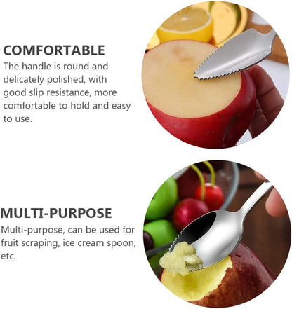 Grapefruit Spoons 5 Pieces Set, 4 Stainless Steel Grapefruit Spoon and 1 Grapefruit Knife with Serrated Edge, Grapefruit Utensil Tool for Kiwi, Dessert, Apple, Citrus