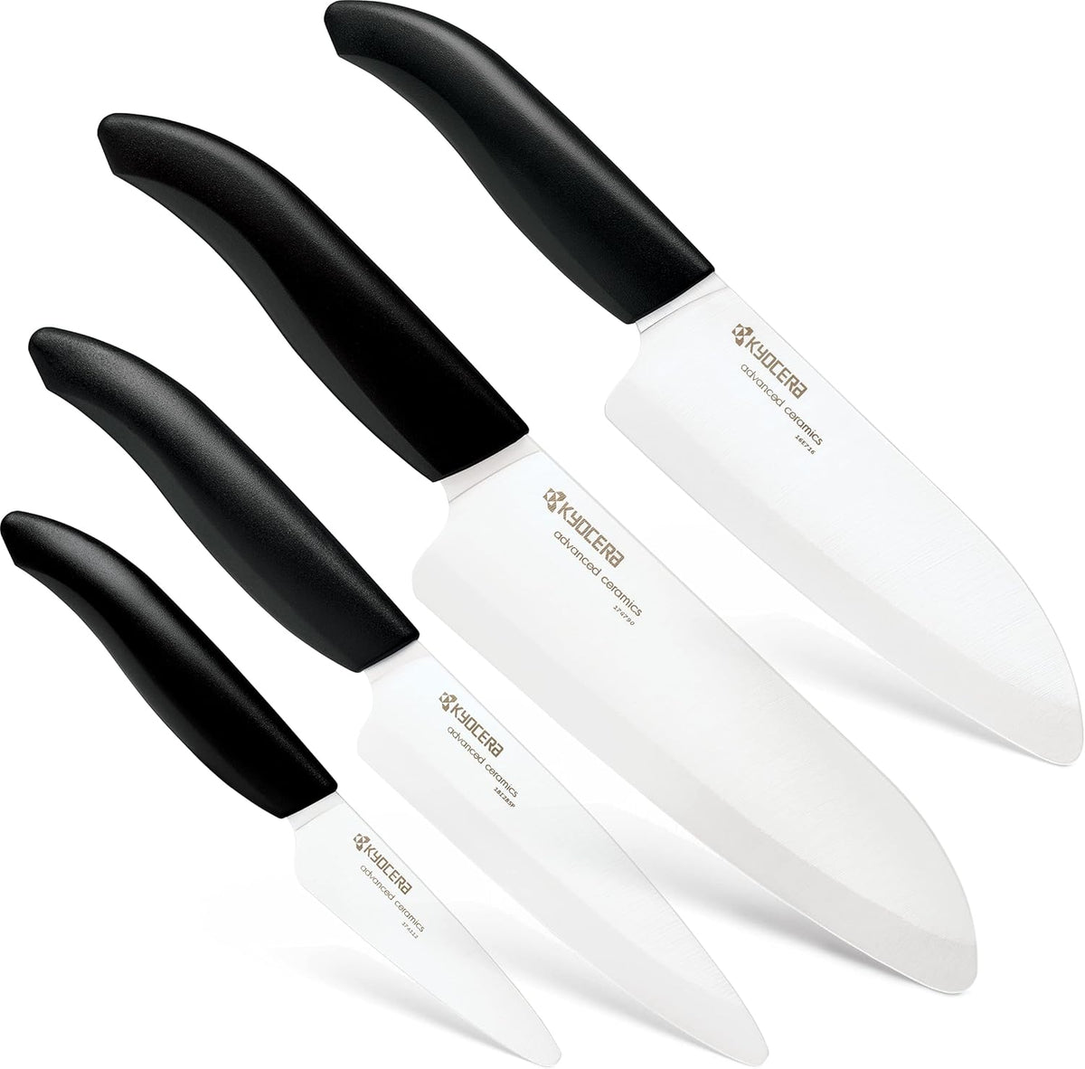 ’s Revolution 4-Piece Ceramic Knife Set: Chef Knife For Your Cooking Needs, Includes 6"Chef's Santoku, 5.5" Santoku, 4.5" Utility & 3" Paring Knives, Black