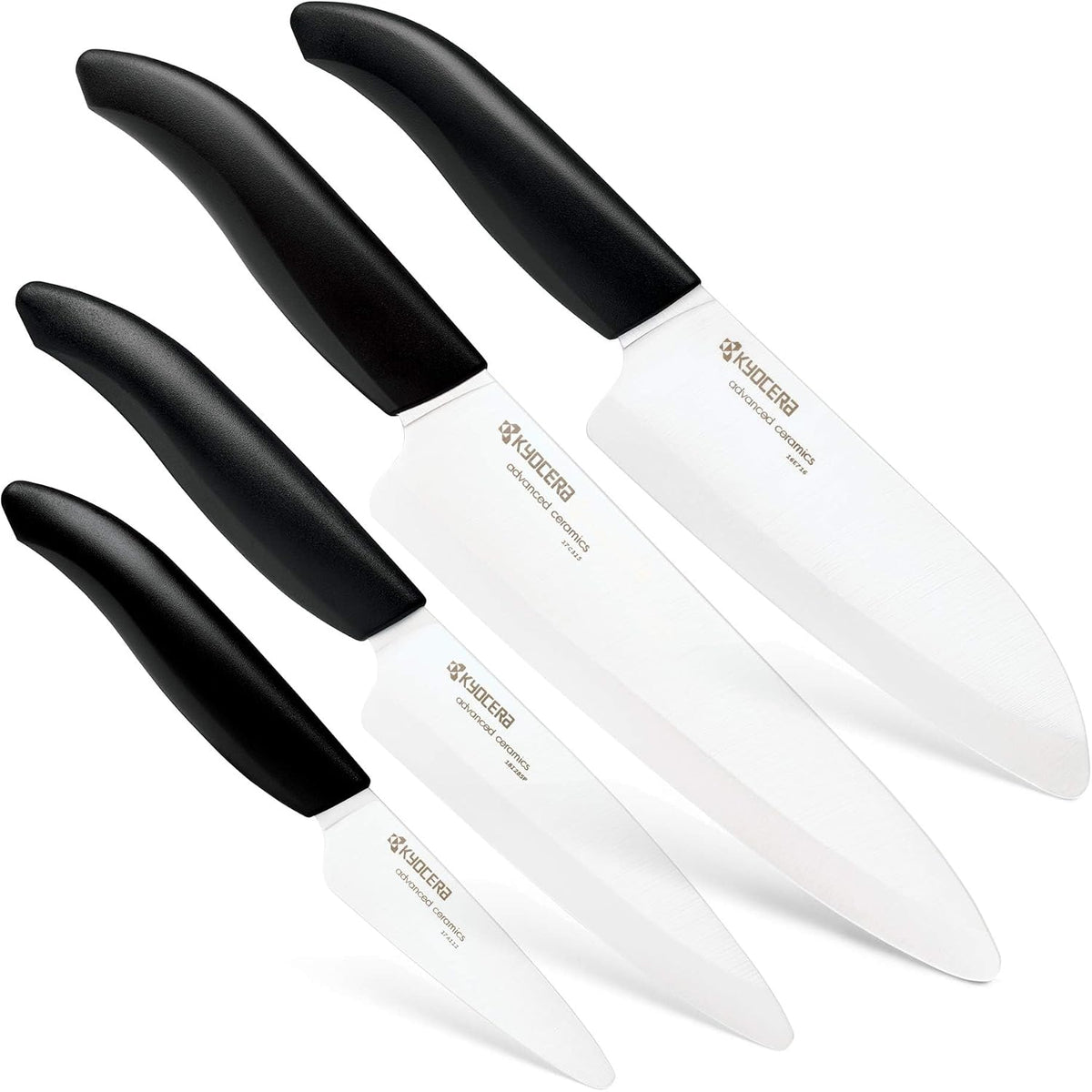 ’s Revolution 4-Piece Ceramic Knife Set: Chef Knife For Your Cooking Needs, Includes 6"Chef's Santoku, 5.5" Santoku, 4.5" Utility & 3" Paring Knives, Black
