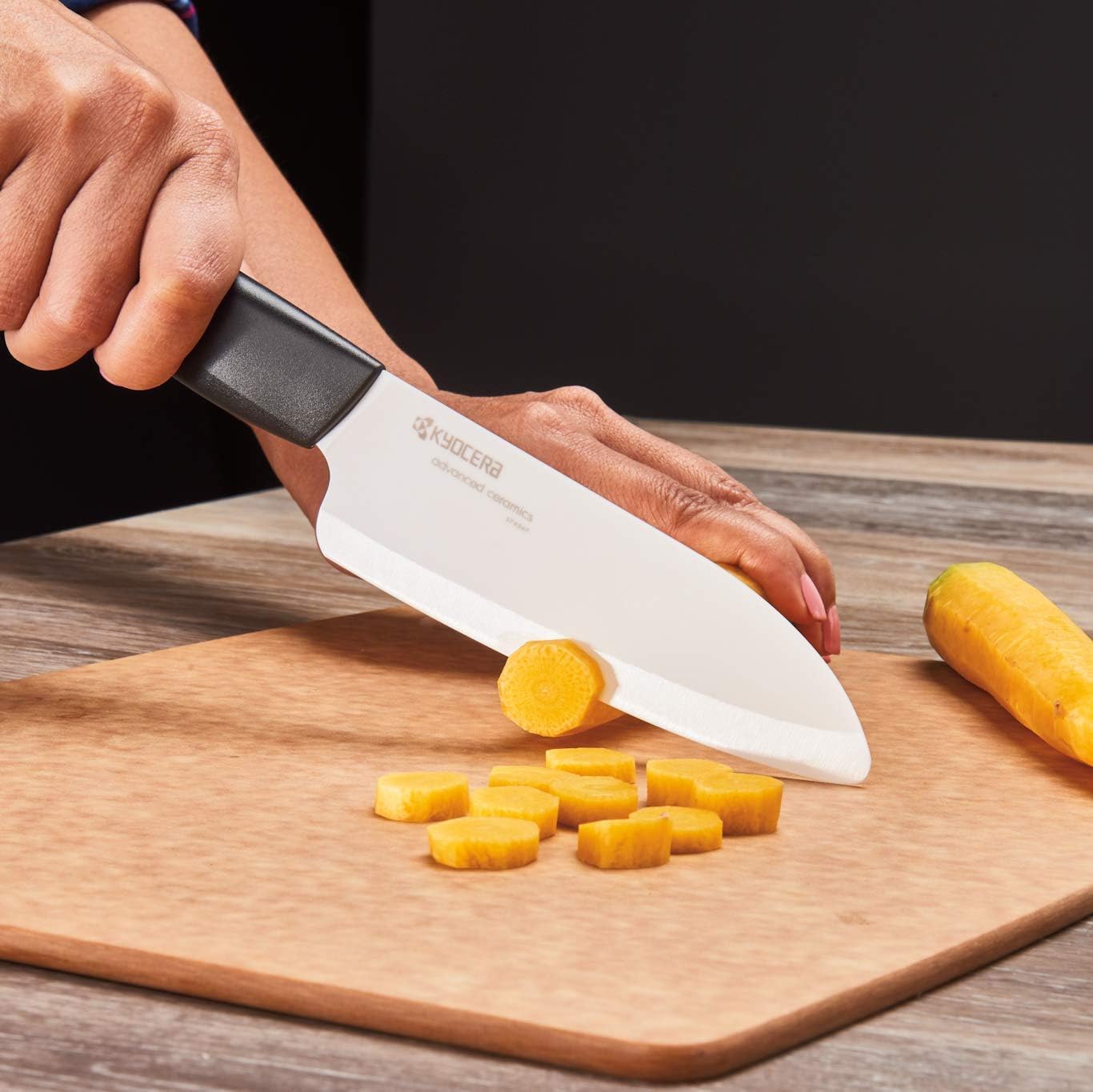 ’s Revolution 4-Piece Ceramic Knife Set: Chef Knife For Your Cooking Needs, Includes 6"Chef's Santoku, 5.5" Santoku, 4.5" Utility & 3" Paring Knives, Black