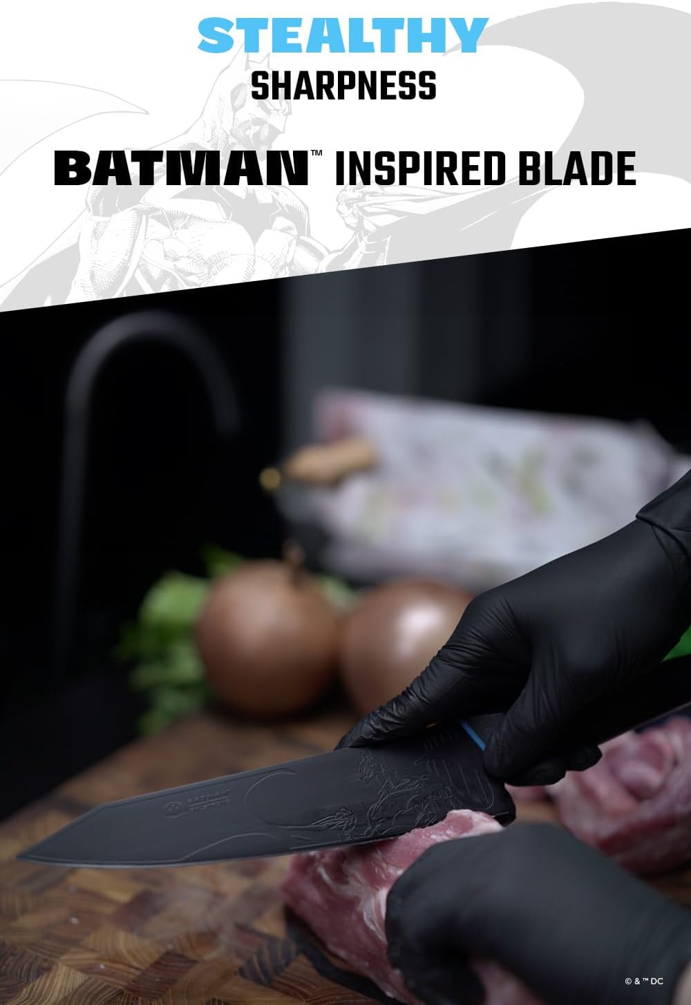 8" Chef Knife - Batman™ Official Shadow Black DC Edition