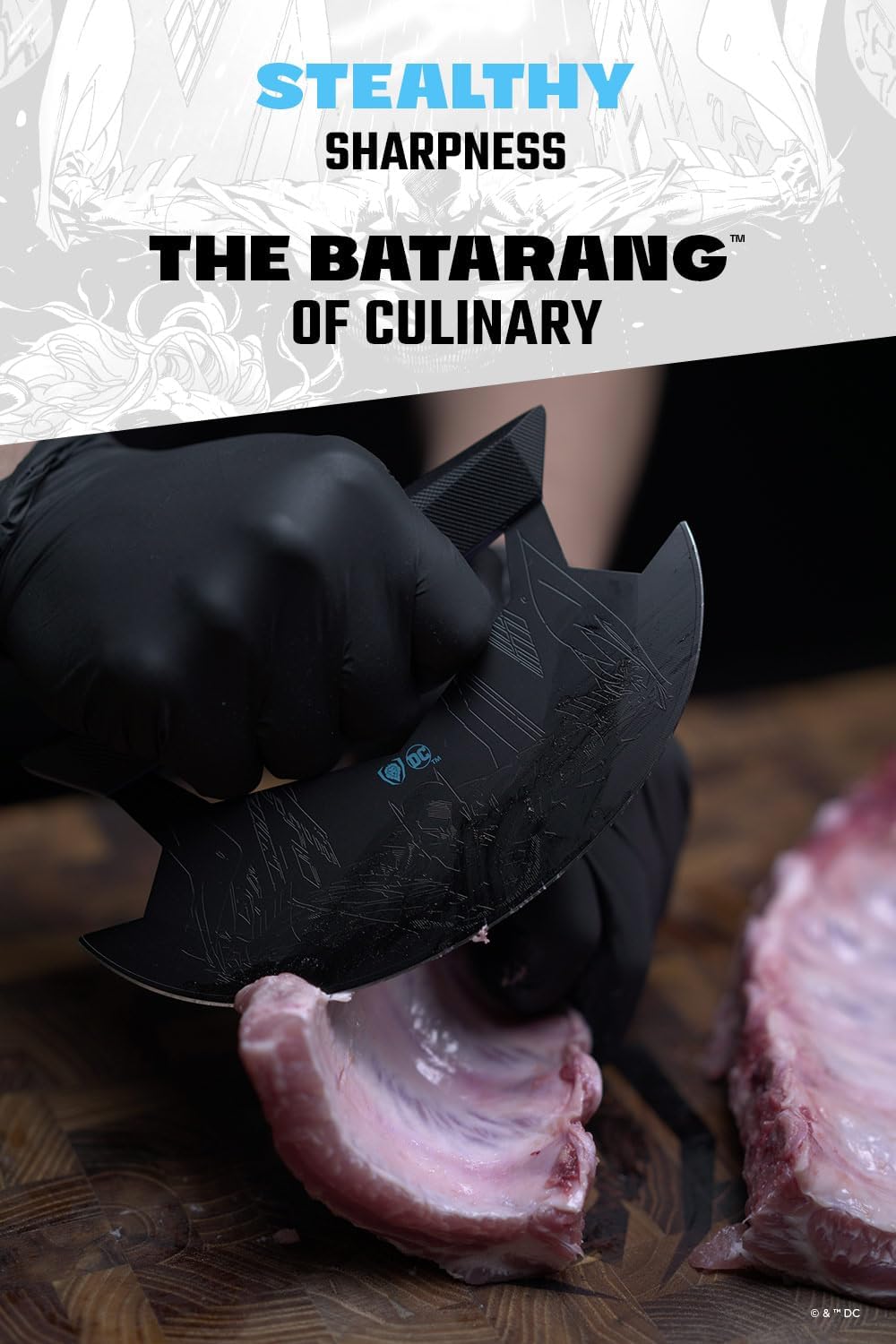 8" Chef Knife - Batman™ Official Shadow Black DC Edition